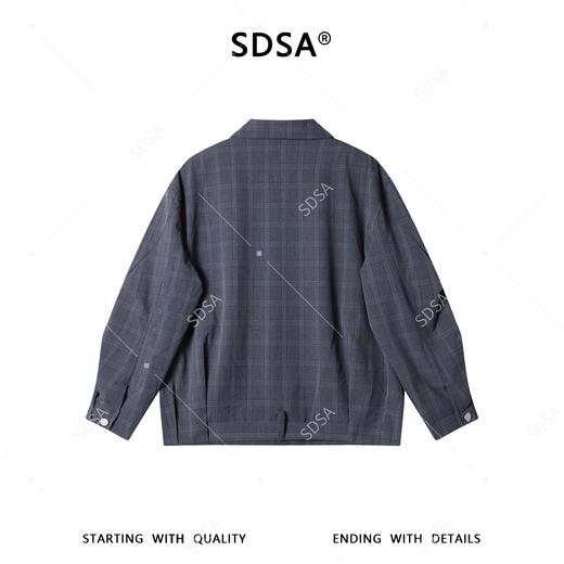 266068SDSA男士春夏新款痞帅男装复古老钱风格纹拉链翻领夹克外套百搭 商品图5