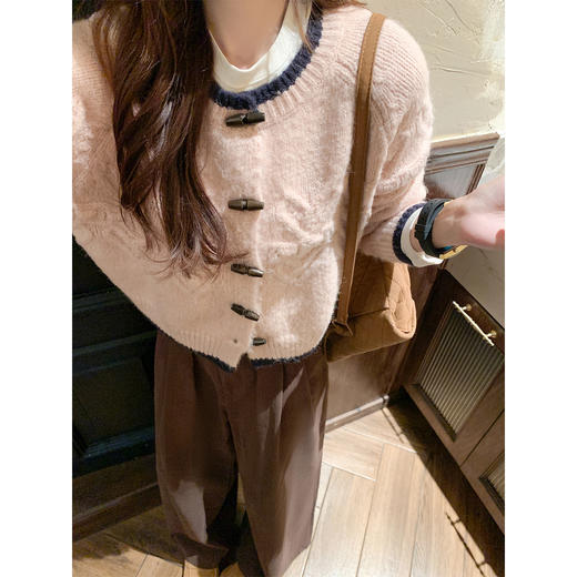 <曾小咸推荐>现货秒杀 ！微信超特价！韩系撞色毛衣开衫 日常199.99 立减110 秒杀89.99！！ 商品图4