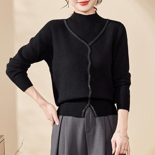 雀说妈妈本命年毛衣半高领打底衫女装内搭针织上衣ALW1896 商品图3