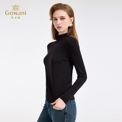 【三色可选】乔万尼轻奢百搭半高领保暖长袖羊毛修身打底衫EZ4C211 商品图4