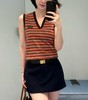 女款V领条纹针织马甲背心ho017 商品缩略图3