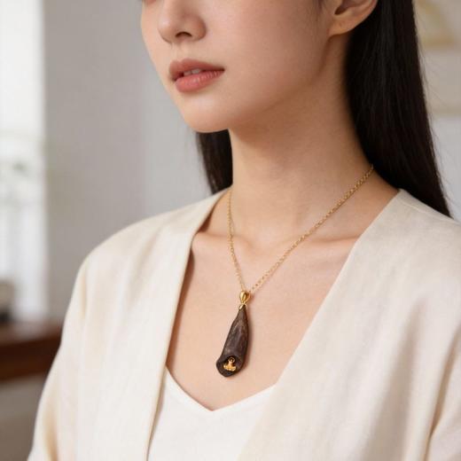 佛丨天然文莱沉香包金吊坠 沉水级 SP10106 商品图1