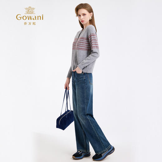 乔万尼时尚简约松弛感直筒通勤百搭显瘦牛仔裤EZ3F180 商品图3