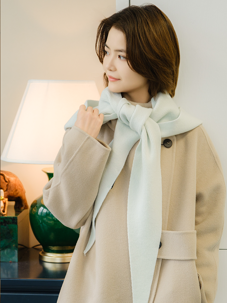 冬日氛围神器 超细美丽诺羊毛连帽围巾ACG1SAF091、ACG1SAF068