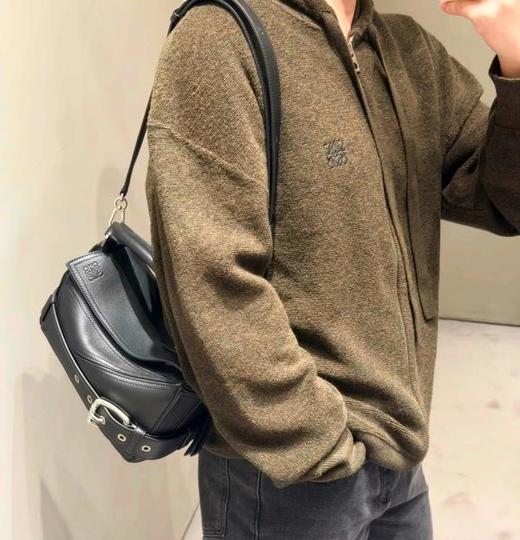 重磅渠道！早春新款  lew刺绣徽标羊毛圈圈连帽拉链帽衫 意大利pagliaccio特种圈圈纱 商品图2