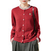丁摩 新年红圆领针织开衫女长袖纽扣毛衣  NS-6001 商品缩略图4