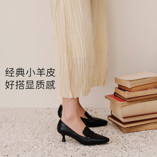 7or9黑色基础通勤百搭款高跟鞋春款新品竹炭奶冻 商品图4