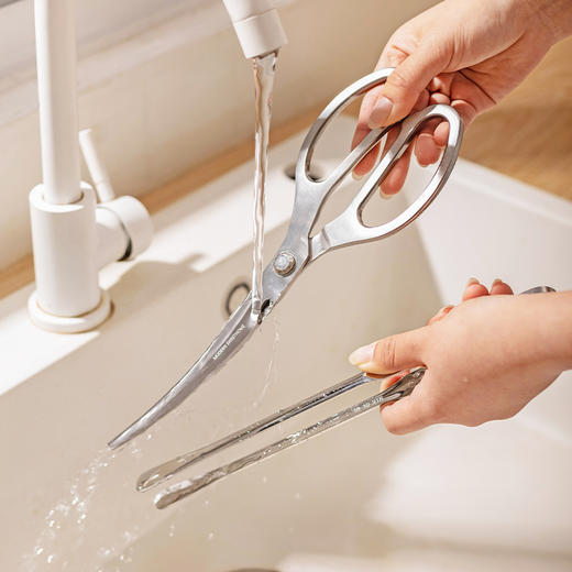 摩登主妇不锈钢烤肉剪刀夹子套装厨房多功能食物专用强力剪肉剪子 商品图6