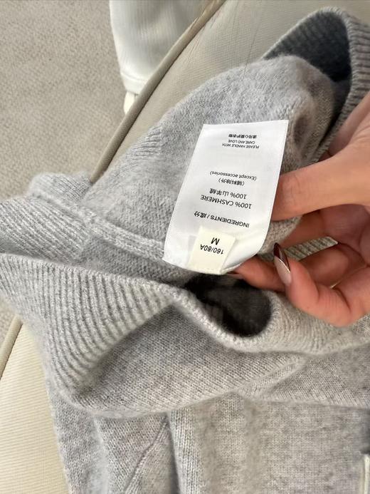 韩系简约撞色翻领羊绒衫 商品图2