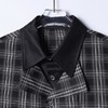 7024SDSA男士春夏新款痞帅男装宽松潮牌拼接撞色格子翻领长袖衬衫百搭 商品缩略图2