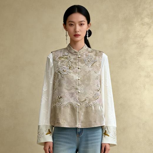 Famecoco范可儿秋款新中式马夹FAD6CA210 商品图2