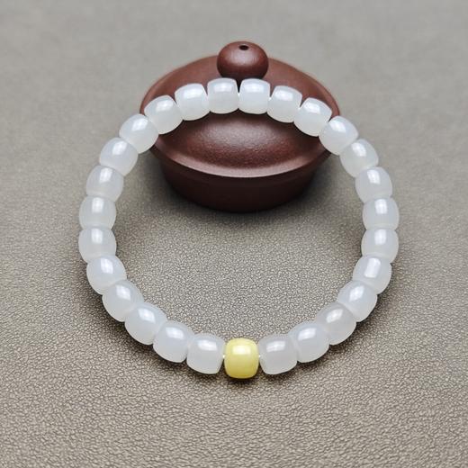 和田玉青海羊脂玉冰底小手串 126-16 商品图12