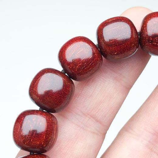 【青山特惠】12*13mm17颗5星180度大龙鳞小叶紫檀手串 t12 商品图2