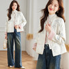 百媚生 新中式外套双面穿女蓝白竹高级感古典大气上衣6033 商品缩略图2