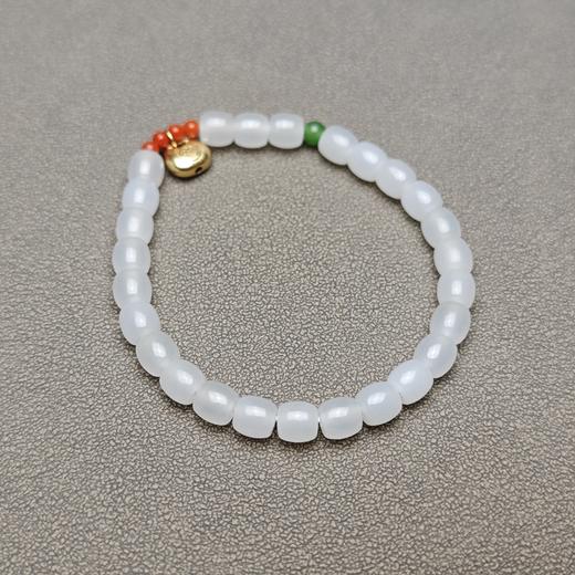 和田玉青海羊脂玉冰底小手串 126-16 商品图5