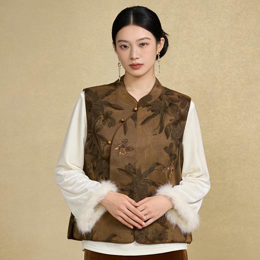 Famecoco范可儿秋款新中式马夹FAD6CA211 商品图1