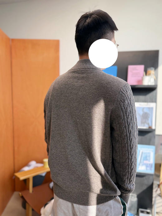 老钱风羊毛混纺拉链开衫 男士bai搭外套 商品图1