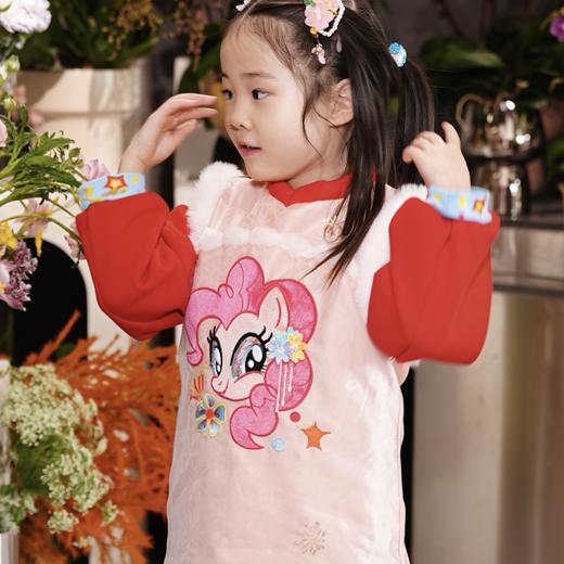 春节不打烊-新春拜年服-小马宝莉联名新春拜年服-童装旗袍连衣裙冬季女童小马宝莉新年刺绣旗袍NY757777年衣 商品图2