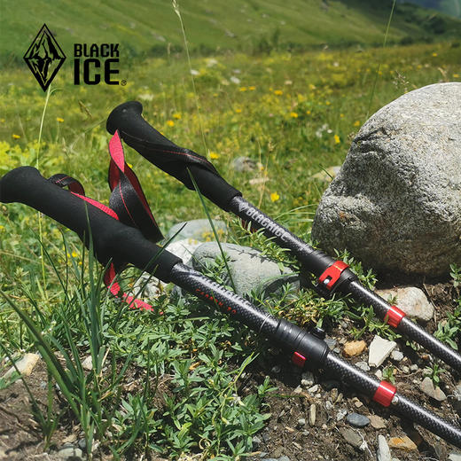 黑冰户外徒步碳纤维登山杖伸缩拐杖男女专业爬山折叠手杖1602单根 商品图5