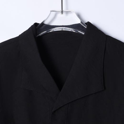 SDSA男士春夏新款痞帅男装时尚简约短款纯色长袖衬衫百搭宽松衬衣 商品图2