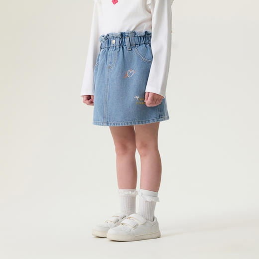 马克珍妮童话世界女童花苞牛仔半裙2026年春装新款560109 商品图1