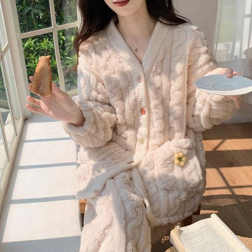 【秋冬严选❗️珊瑚绒睡衣套装】女冬季大码加厚长裤暖绒保暖法兰绒家居服可外穿冬 商品图2