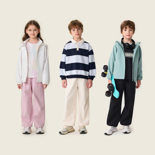 马克珍妮耐磨防泼水男女童登山软壳裤2026年春装新款560298 商品图3