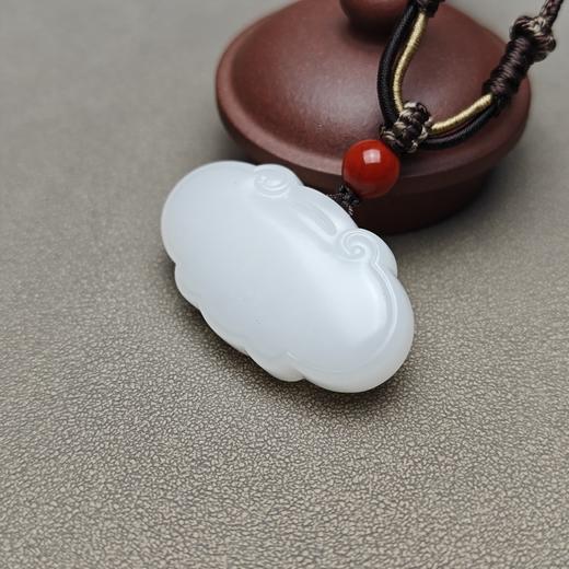 精品！新疆和田玉且末料羊脂玉大气如意平安锁 126-4 商品图1