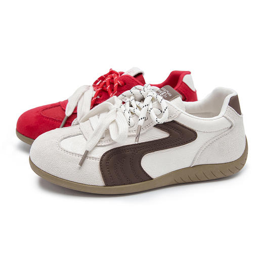 西遇红色德训鞋女2026春季新款百搭阿甘鞋本命年运动休闲轻便板鞋K0166252 商品图4