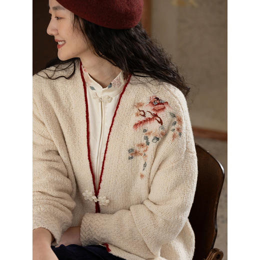 牧衣游原创 手工刺绣毛织短外套新款柔软轻盈宽松百搭开衫 星河落 商品图1