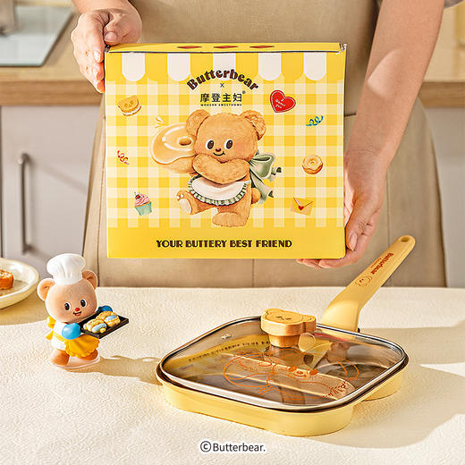 摩登主妇黄油小熊四孔鸡蛋汉堡锅肉蛋堡家用不粘早餐煎蛋锅 商品图4