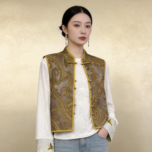 Famecoco范可儿秋款新中式马夹FAD6CA215 商品图0