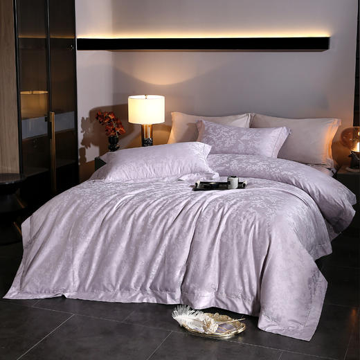 100支双股高定提花四件套【悠梦嘉居100支双股高定提花四件套，三色】 商品图1