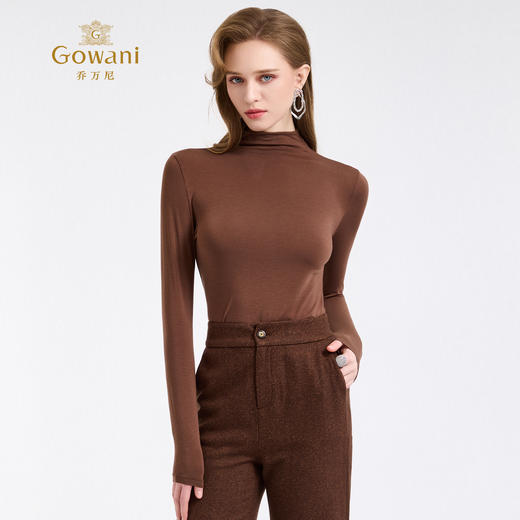 【三色可选】乔万尼莫代尔半高领轻奢百搭长袖修身裸感打底衫EZ4C188 商品图3