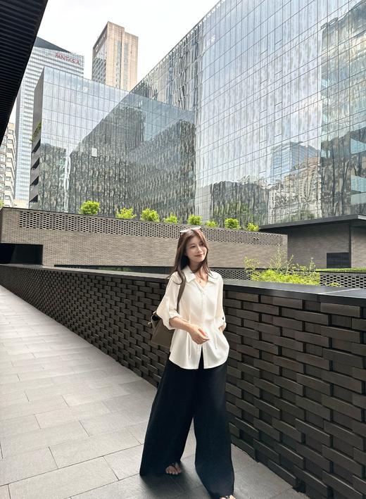 轻奢莱赛尔亚麻定制极简衬衫显瘦高级慵懒宽松上衣 商品图2