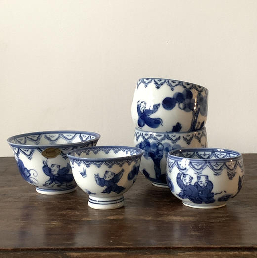 日本中古有田烧婴戏图茶杯 手绘 X1498 商品图0