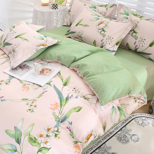 悠梦嘉居 爱家精舒四件套【爱家精舒四件套床上用品印花套件双人200*230四件套1.5/1.8床通用时尚爆款磨毛活性印染，约定/瑶芳】 商品图9