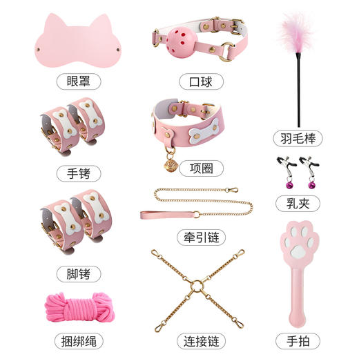 【情趣用品】谜姬 SM捆绑双面套装粉白骨头款【控价产品，先联系负责人备案，再申请白名单】 商品图6