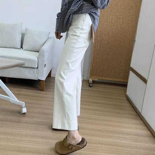 雀说神裤本裤！显瘦显直四面弹直筒牛仔裤女秋季新款小个子九分阔腿裤ALW1806 商品图3