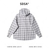 26736SDSA男士秋冬新款痞帅男装韩版撞色格子连帽衬衫外套百搭休闲衬衣 商品缩略图5