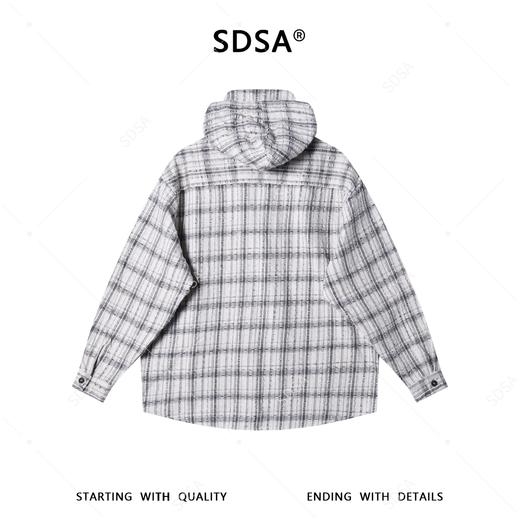 26736SDSA男士秋冬新款痞帅男装韩版撞色格子连帽衬衫外套百搭休闲衬衣 商品图5