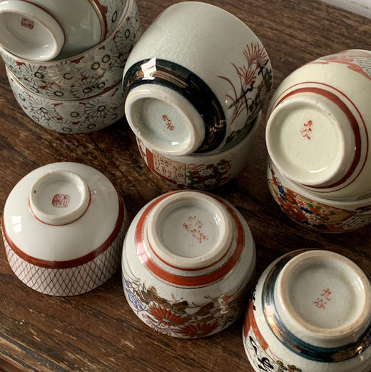 日本中古九谷烧手绘茶杯 X1496 商品图1