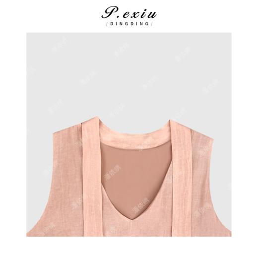 04-3潘依绣丁丁宠粉法式温柔宽松无袖褶皱连衣裙 Q5967 商品图2