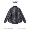 7024SDSA男士春夏新款痞帅男装宽松潮牌拼接撞色格子翻领长袖衬衫百搭 商品缩略图5