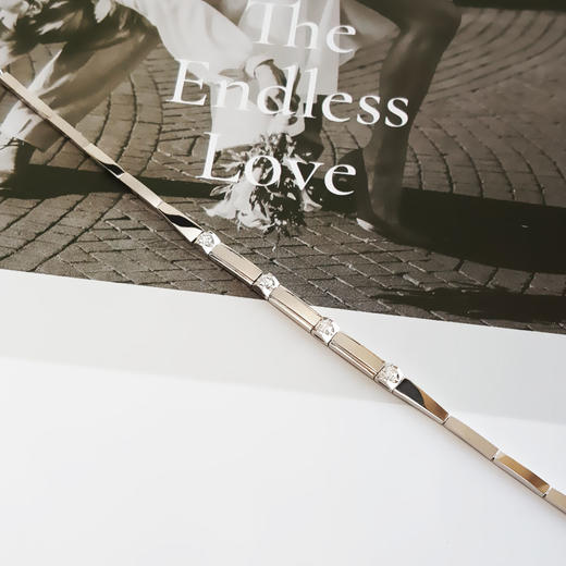 AU750白金经典简约群镶款0.220克拉钻石手链16CM（皆取最大值）030126TJ05 商品图2