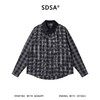 7024SDSA男士春夏新款痞帅男装宽松潮牌拼接撞色格子翻领长袖衬衫百搭 商品缩略图1