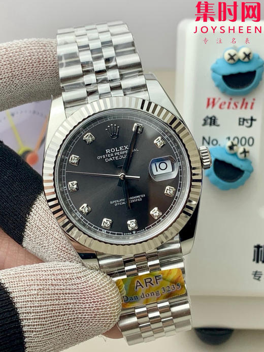 ARF劳力士日志型41mm 水泥灰 灰盘钻面 丹东3235机 五珠链 904L钢 男士腕表 寓意非常好：灰钻（会赚） 商品图1