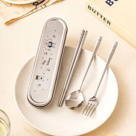 摩登主妇筷子勺子套装不锈钢餐具盒外出便携收纳盒餐具套装一人用