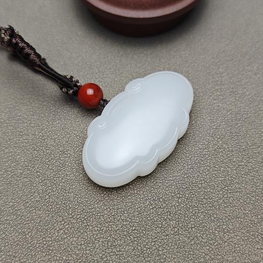 精品！新疆和田玉且末料羊脂玉大气如意平安锁 126-4 商品图5