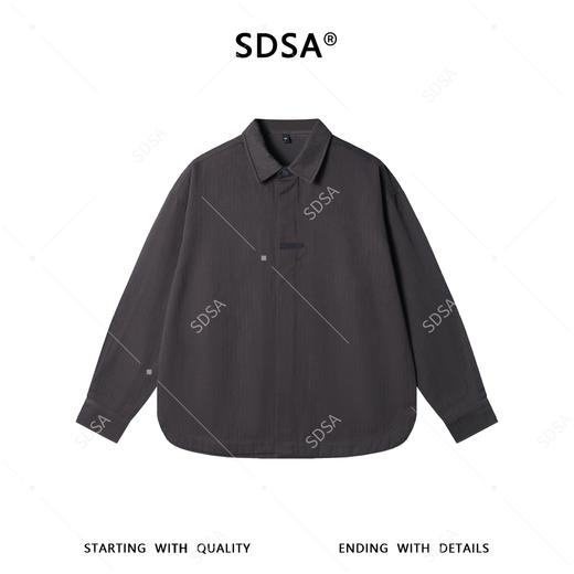 266588SDSA男士春夏新款痞帅男装韩版复古纯色长袖衬衫百搭休闲时尚衬衣 商品图1